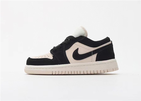 Youth Running Weapon Air Jordan 1 Black/Cream Low Top Shoes 0070